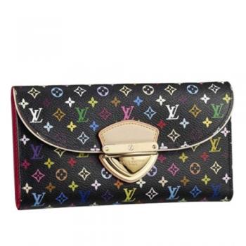 Louis Vuitton Black Eugenie Wallet Monogram Multicolore M93738