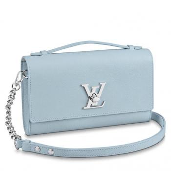 Louis Vuitton Blue Lockme Clutch M56136