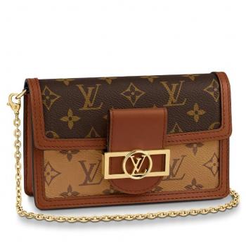 Louis Vuitton Dauphine Chain Wallet Monogram Reverse M68746