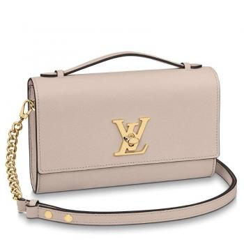 Louis Vuitton Greige Lockme Clutch M56087