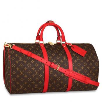 Louis Vuitton Keepall Bandouliere 50 Monogram Red M44740