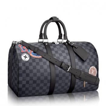 Louis Vuitton League KeepAll 45 Bandouliere Damier Graphite Stickers N41057