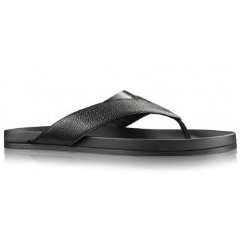 Louis Vuitton Mirabeau Thong In Black Leather