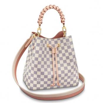 Louis Vuitton NeoNoe MM With Braided Handle Damier Azur N40344