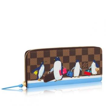 Louis Vuitton Penguin Clemence Wallet Damier Ebene N64425