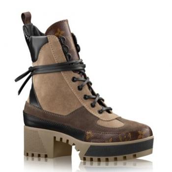 Louis Vuitton Taupe Laureate Platform Desert Boot