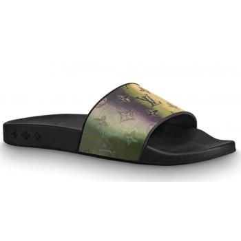 Louis Vuitton Waterfront Mules In Black Iridescent Monogram