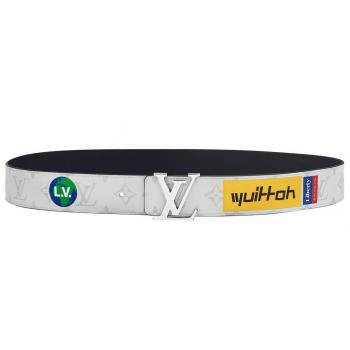 Louis Vuitton White LV Initiales 40mm Belt Monogram M0162U