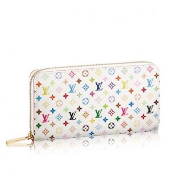 Louis Vuitton White Zippy Wallet Monogram Multicolore M60241